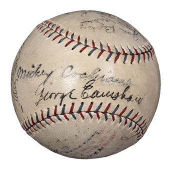 1929 Philadelphia As World Series Champion Team Signed OAL Barnard Baseball With 16 Signatures Including Foxx, Collins & Simmons (PSA/DNA)